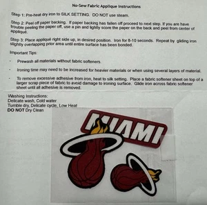 NIP 3 Miami Heat No Sew Fabric appliqué - Picture 1 of 1