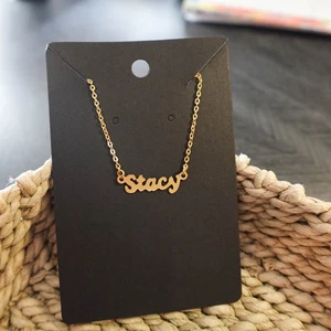 Stacy 14" Personalized Choker Necklace Gold Tone Dainty Delicate Name Gift - Picture 1 of 4