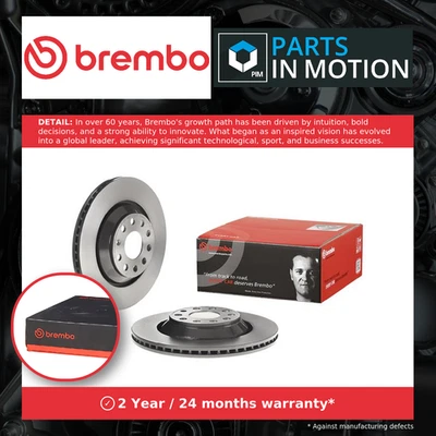 2x Brake Discs Pair Vented fits AUDI TT RS FV 2.5 Rear 2016 on 310mm Set Brembo - Image 1 of 4