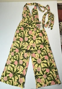 Agua Bendita x Target Neckholder-Overall XL gelb Blumen tropischer Druck neu mit Etikett $ 45 - Bild 1 von 9