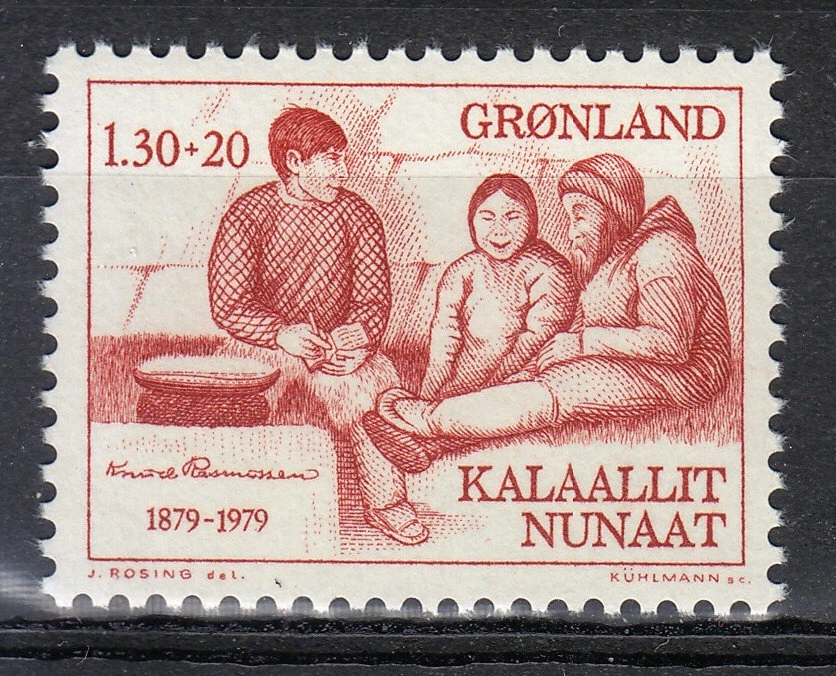 Groenlandia 1979 MNH Sc B8 Mi 116 Knud Rasmussen explorador ártico y etnólogo ** Foto 1 de 1
