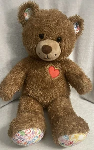 Build A Bear -Hearts n Hugs Doodle Paws Brown Teddy Red Heart Stitched Plush BAB - Picture 1 of 14