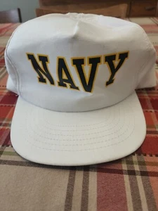 Sombrero Snapback Vintage Marina de los Estados Unidos Hecho en Broadway EE. UU. OSFA Militar - Imagen 1 de 6