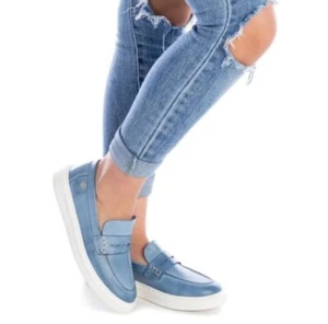 Carmela puderblaue Leder Mokassins Damen Gr. 37 Halbschuhe genäht Freizeit " - Bild 1 von 8