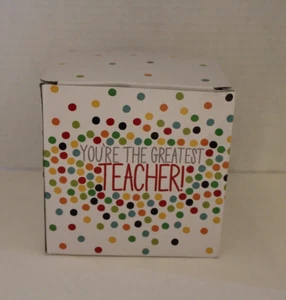 Baumwollfarben You're the Greatest Teacher gepunktet Weihnachtsschmuck mit Box - Bild 1 von 12