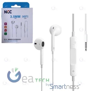 NCC Headset With Wire 1,2M Plug IN Jack 3,5MM E12 Hifi Earphones White - Picture 1 of 1