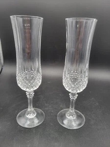 Cristal Crystal D'Arques Longchamp Champagne Glasses (2) - Picture 1 of 5
