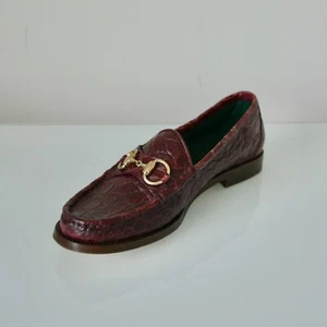 NIB GUCCI $3200 WOMENS GENUINE CROCODILE HORSEBIT 1921 LOAFERS SHOES EU 37 US 7 - Picture 1 of 11
