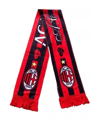 Team Scarf A.C Milan Soccer Banner Bufanda Lightweight High Quality Print - Image 1 of 3