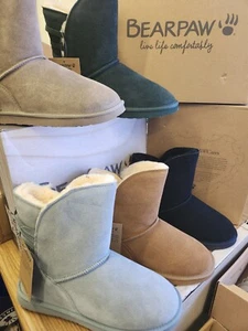 BEARPAW Womans Boot KYLEE mid calf slip on Suede NeverWet NEW Choose color - Picture 1 of 15