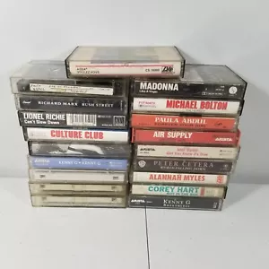 Vintage 1980's 90's 19 Cassette Tape Lot Whitney Houston, Madonna, Paula Abdul - Picture 1 of 4