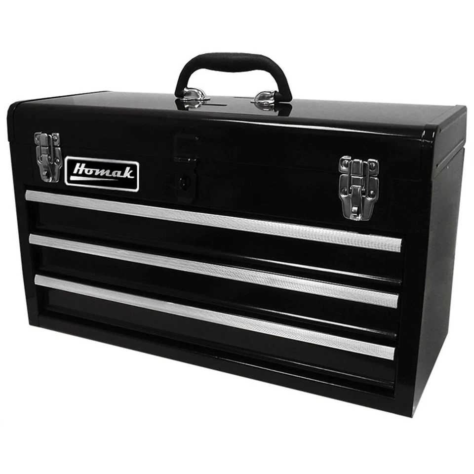 Homak Three Drawer Ball Bearing Toolbox - Black Powder Coat - BK01032101 - Image 1 of 1
