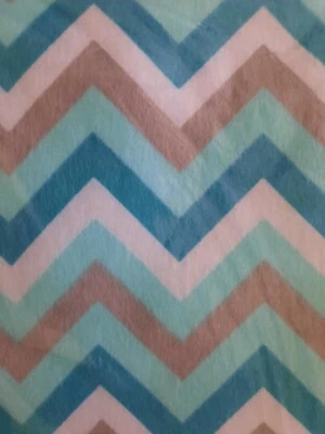 Jo-Ann Fabric Flannel 3 yard - New in plastic - Chevron Aqua Sky - Image 1 of 4