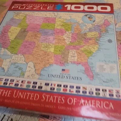 MAP OF THE UNITED STATES OF AMERICA 1000 PC JIGSAW PUZZLE by EUROGRAPHICS - Image 1 of 4