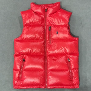Polo Ralph Lauren Red Filled Pocketed Puffer Vest Youth Boys Size Medium 10-12 - Picture 1 of 14