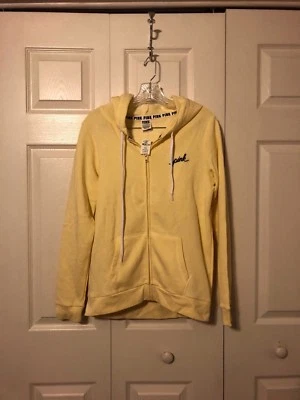 Victoria's Secret ROSA Amarillo Cremallera Completa Sudadera con Capucha ~ Talla XS ~ NUEVO CON ETIQUETAS Foto 1 de 4