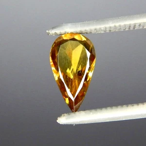 1.3ct Orange Sphene Pleochroic Flash Rare Rutiles Natural Mined Unheated Pear - Picture 1 of 7