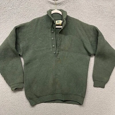 REI свитер мужской L зеленый шерсти Henley Commodore насмешливый шеи военного на открытом воздухе винтажный - Изображение 1 из 4