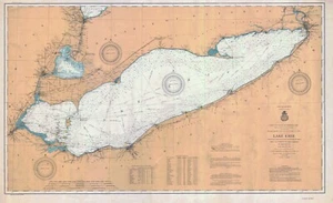 1903 nautische Karte des Lake Erie USA & Kanada Halbinsel Cleveland sandusky - Bild 1 von 4