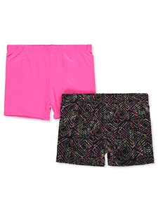 Rene Rofe Girls' 2-Pack Bike Shorts Color: pink/multi Size: 7 - 8 - Picture 1 of 1