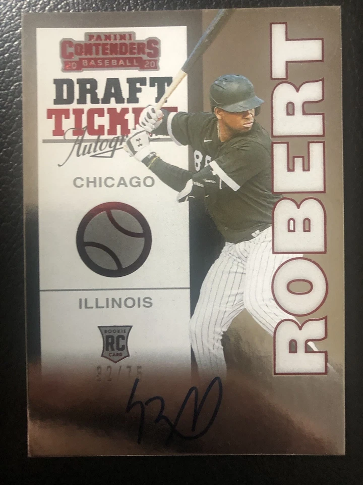 Luis Robert 2020 Panini Contenders Red Draft Ticket Rookie Auto /75 - Image 1 of 4