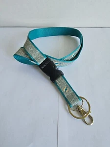 Miami Dolphins Team NFL Teal & Silver Lanyard Key Ring Keychain Safety Clip - Picture 1 of 11