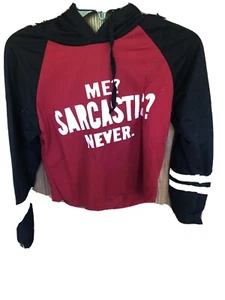 Me Sarcastic? Never Lightweight Hoodie Youth Large  - Picture 1 of 4