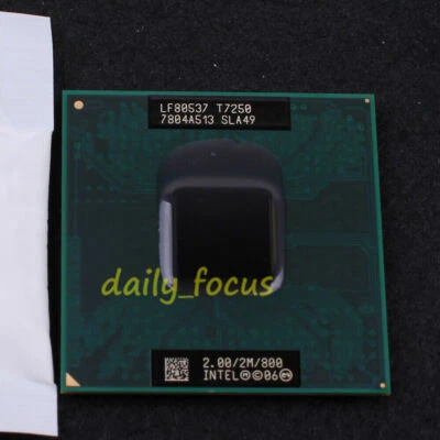 For Intel Core 2 Duo T7250 2.0GHz LF80537GG0412M 800MHz Socket P Laptop CPU - Image 1 of 2