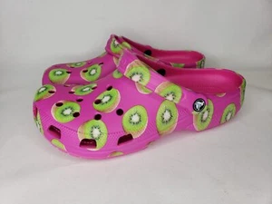crocs Hyper Real Clog Unisex Pink/Kiwi Sandals - Size M9/W11 - Picture 1 of 6