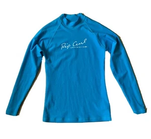 Rip Curl Girls Long Sleeved Rash Top Blue Size 12 Fits Women’s Size 8 - Picture 1 of 6