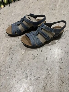 Clarks Lexi Myrtle Leather Wedge Sandals for Women Size 8w - Picture 1 of 3