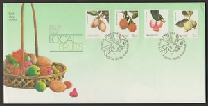 (SF119)MALAYSIA SINGAPORE 1986 LOCAL FRUITS SET 4V ON FDC - Picture 1 of 1