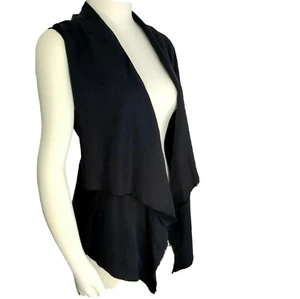 Fifteen Twenty Drape Collar Black Tencel Vest SIze M Layer Gothic Lagenlook - Picture 1 of 7