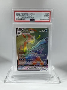 PSA 9 MINT FA Kyurem VMAX #197 Full Art Secret Rare Rainbow Pokemon TCG SWSH LO - Picture 1 of 2