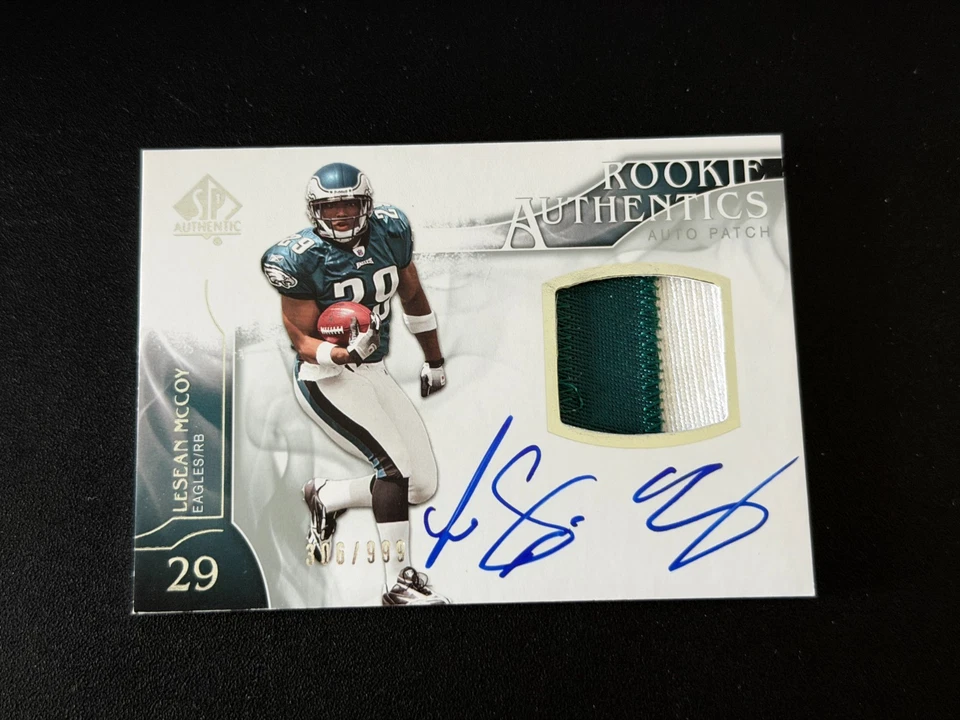 2009 SP Authentic LeSean McCoy RC Rookie Patch Auto Autograph On Card Eagles - Image 1 of 2