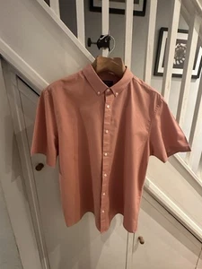Primark Salmon Pink Cotton Slim Fit Short Sleeve Shirt. 3XL XXXL - Picture 1 of 10