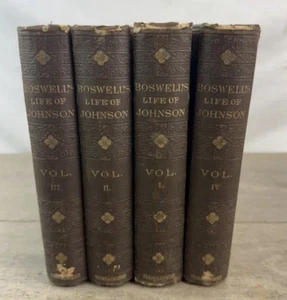 Boswell's Life of Johnson Set 4 Vols 1879 Derby & Jackson Antique HC Books - Picture 1 of 24