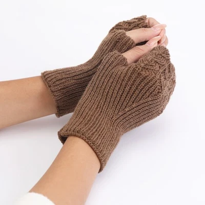Fingerless Mittens Knit Lace Pattern Fashion Knit Fish Scale Gloves Xmas Gift US - Image 1 of 4