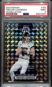 2023 Panini Mosaic Mosaic Tessellation Refractor 102 Trevor Lawrence 10/15 PSA 9 - Picture 1 of 2