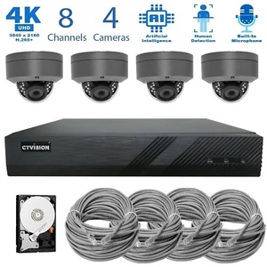 4K NVR 8MP AI Microphone Outdoor Indoor PoE IP 4K Security CCTV Camera System    - Picture 1 of 66