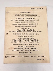 Dept Of The Army 1972 Technical Manual 9-2330-213-14 M103 M107 M105 M448 - Bild 1 von 4
