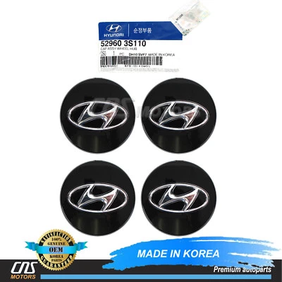 ⭐GENUINE⭐ Wheel Hub Cap 4pcs for Hyundai Kona Santa Fe Sonata Tucson 529603S110 - Image 1 of 4