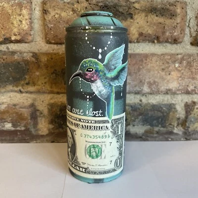 Hummingbird 1 Dollar LOVE Spray Can Graffiti Painting Street Art Original MTN - Image 1 of 4