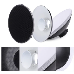 Reflector difusor de plato Bowens Mount Beauty + rejilla de panal + paño suave C6E4 - Imagen 1 de 12