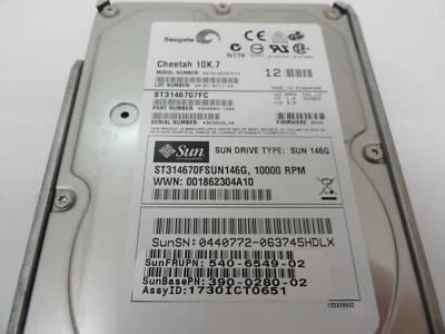 Seagate Sun 146GB FC 10K 3.5 HD ( 9X2004-150 ST3146707FC 5406549-02 3900280-02 ) - Image 1 of 4