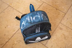Vintage Adidas Trefoil Gym Bag Rucksack Backpack Blue & Black w/ Duotone Straps - Picture 1 of 5