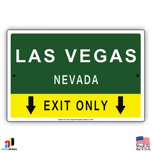 Letrero de metal de aluminio de la ciudad estatal de aluminio novedad de salida de carretera de Las Vegas, Nevada - Imagen 1 de 1