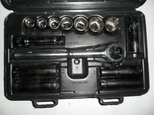14 piece set of USA Craftsman 3/8 drive, 6-point sockets, SAE, case RATCHET BIN - Bild 1 von 10