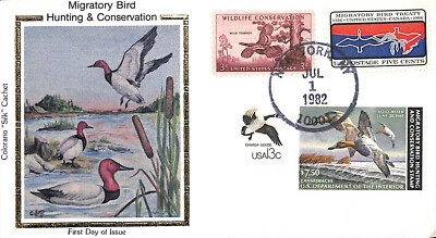 Migrating Bird Colorano Silk 1982 7.50 Duck Stamp First Day Cover - Image 1 of 2