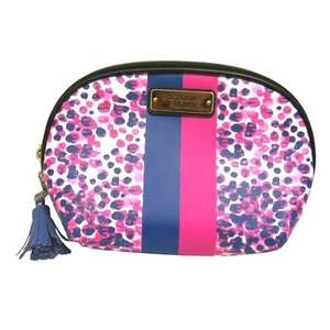 Victoria's Secret BEAUTY Pink & Purple Polka Dots W/ Tassels Medium Makeup Bag - Picture 1 of 2